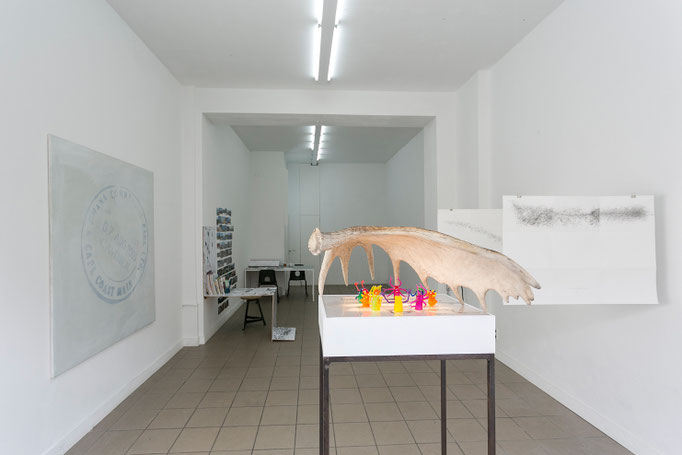 v.l.n.r. : Andrea Blumör · „Ohne Titel“, Harald Etzemüller · „Territórium“, Heide Katschaturian · „Spurensicherung“, Helmut Werres · „from Frankfurt to Stockholm“