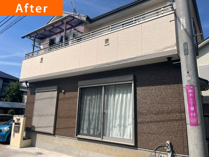 【施工例写真】外壁塗装｜越谷市の塗装会社が塗替え
