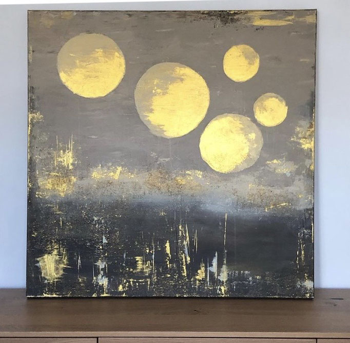 90x90x3,5 Acryl auf Leinwand