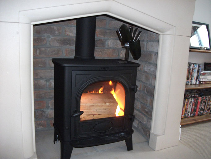 Fireplace Chamber In Retro Barn Stock Brick_Right