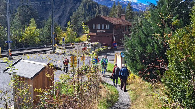 Beim Bahnhof Davos Wiesen gab's die Mittagspause.