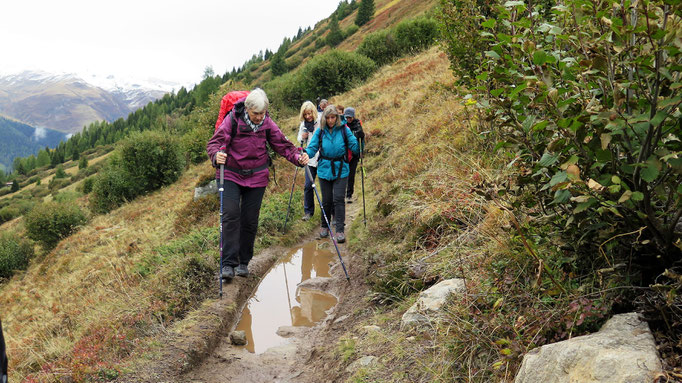 Der einsetzende Regen machte den Weg etwas rutschig.