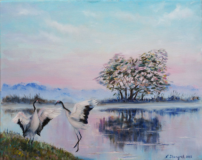 Morning dance. Oil on canvas, 40x50 cm, 2015