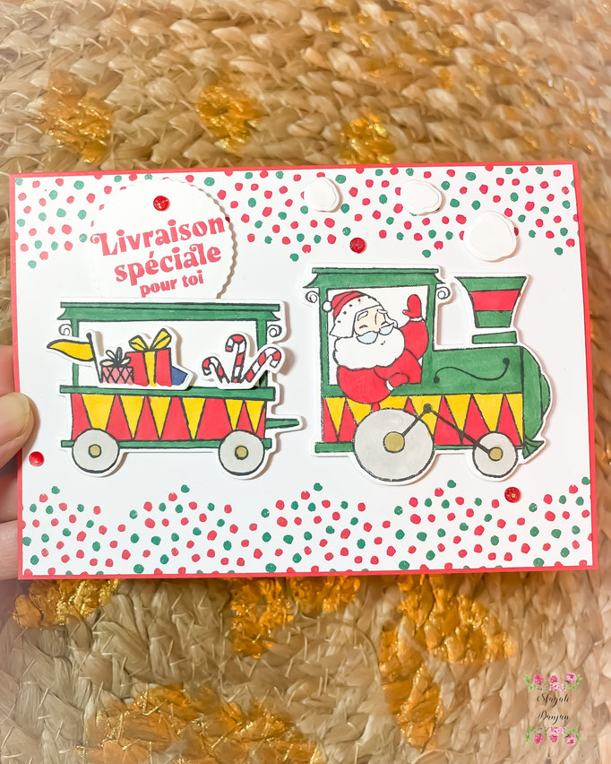 Carte Noël Train du Père Noel Stampin'Up!® @MagaliDanjan