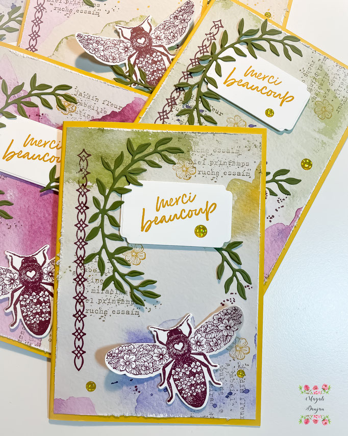 Carte Remerciement Reine des Abeilles Stampin'Up!® @MagaliDanjan