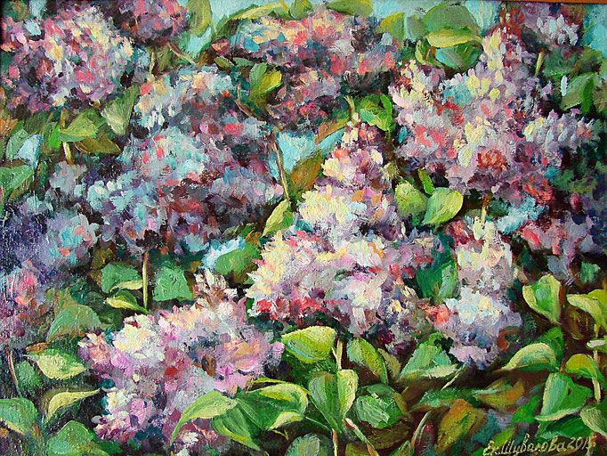 painting "Lilac",2015  Canvas/oil, 15.7 W x 11.8 H