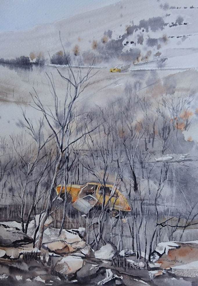 Après l'incendie à Tuchan *n°26  26x36 (2016) 