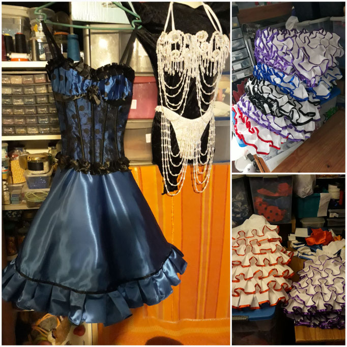 french cancan robe bleu roi
