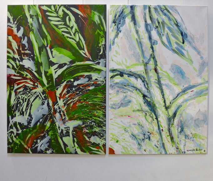 Patrick Baillet, ARBRES III,  diptyque, 160X120cm- Abstraction végétales-Galerie Gabel, Biot