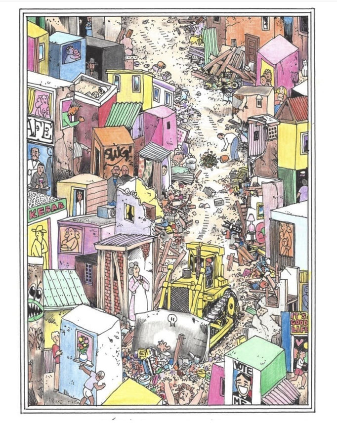 Frank Zeidler, "Developpement de luxe" Dessin original , encres, aquarelle, crayon. 28X38cm-  Galerie Gabel, Biot -  Galerie Gabel, Biot