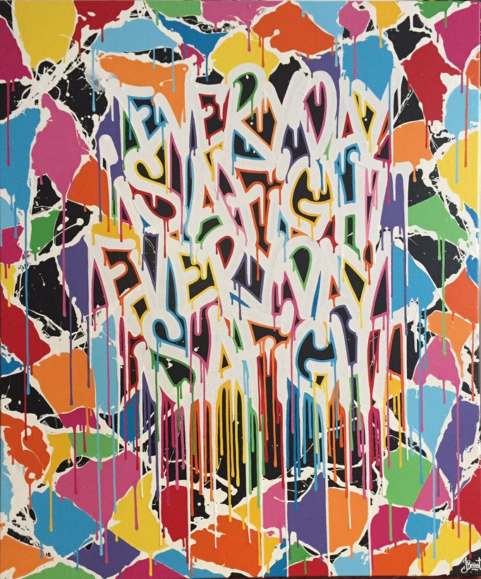Jérémy BESSET acrylique sur toile 100X120cm"Every day is a fight"-Galerie Gabel-Biot