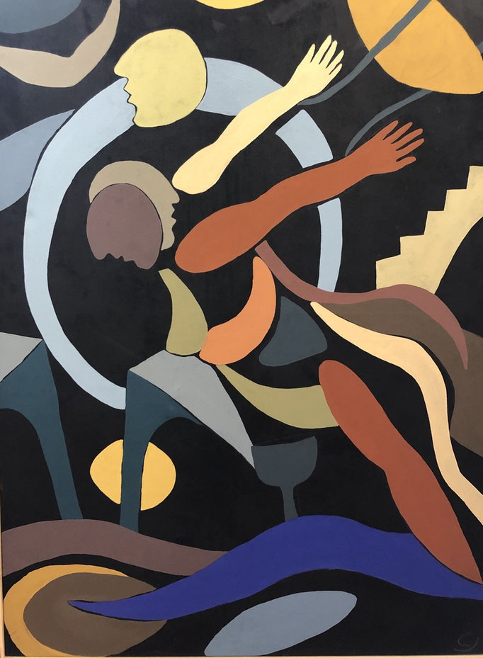 Charlotte Janis- 100X70cm technique mixte sur toile-Galerie d'art-Côte d'Azur-Galerie Gabel
