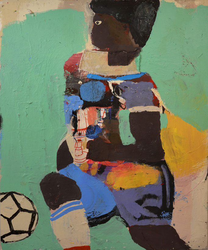 Lyle Carbajal 100X120cm-technique mixte sur bois, finition résine. Galerie d'art contemporain-Biot-Côte d'Azur-France