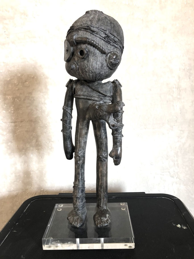 George: Doodle-pièce UNIQUE en bronze-cire perdue- disponible à la galerie-Galerie d'art Biot-côte d'Azur-Galerie Gabel -Libre dérive -Tourrette/Loup