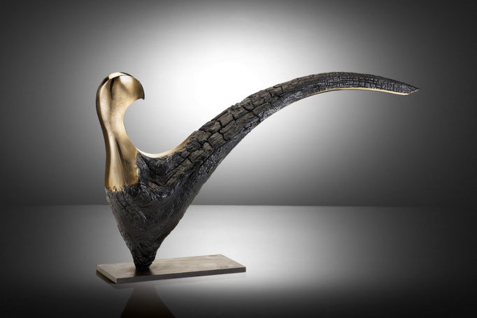 Benoît Fleury, "Le faisan" sculpture en bronze 1/8 - Galerie d'art contemporain, Biot, Côte d'Azur