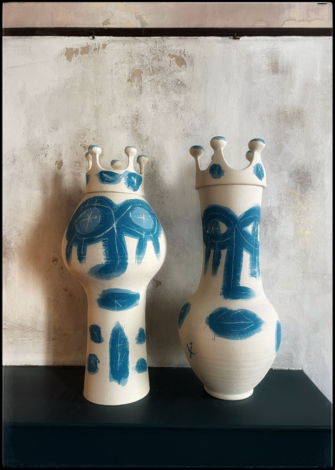 Erick Ifergan, sculpture en céramique, pièces uniques . Galerie d'art Biot village. Galerie Gabel