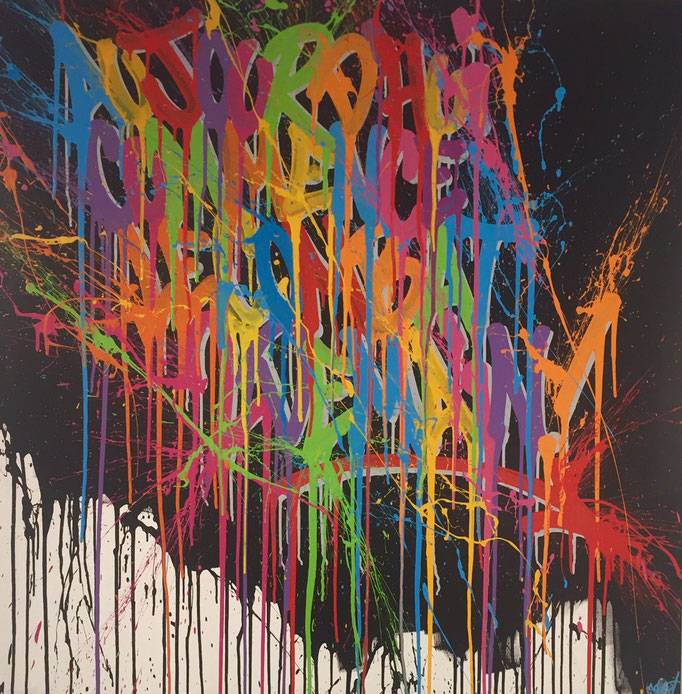 érémy BESSET acrylique sur toile 120X120cm "Aujourd'hui commence le combat de demain" galerie Gabel