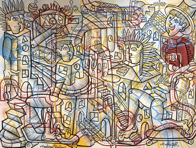 Nils Inne 290X190cm acrylique sur toile-Urban art- Galerie Gabel Biot