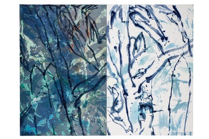 Patrick Baillet, ARBRES I, diptyque, 160X120cm- Galerie Gabel, Biot