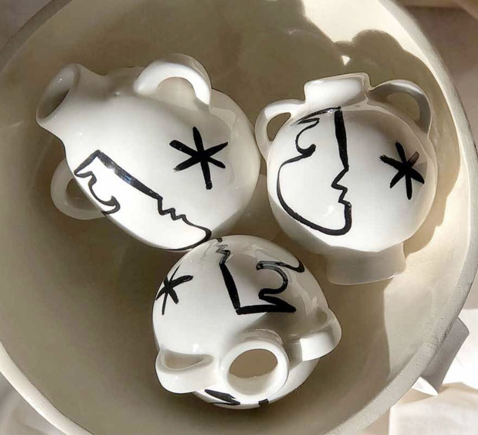 Sandrine Auric, grès émaillé fait main, Galerie Gabel, Biot