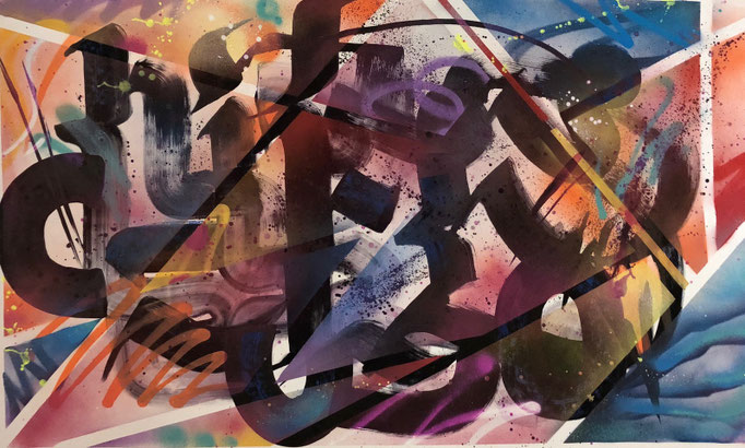 Faben- Acrylique -aerosol sur toile-158X95cm-Galerie Gabel -Biot
