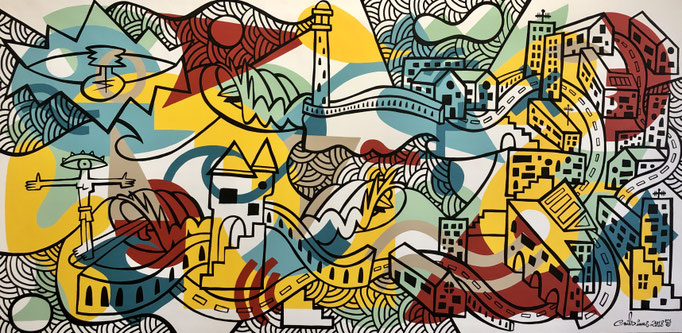 Nils Inne 195X97cm acrylique sur toile-Urban art-Galerie Gabel Biot