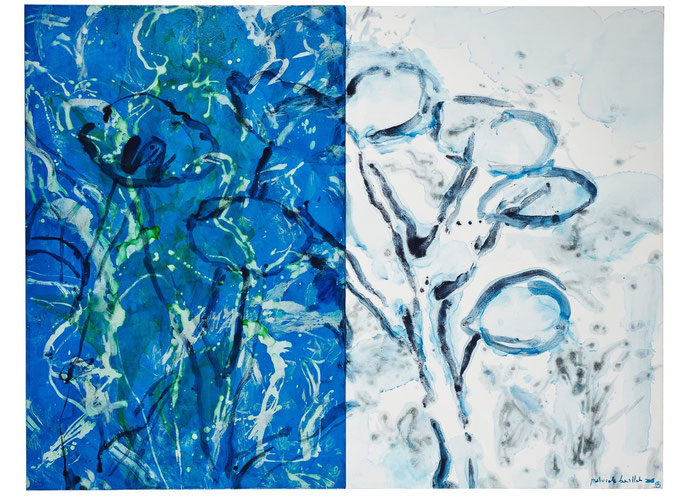 Patrick Baillet, ARBRES II, diptyque, 160X120cm- Galerie Gabel, Biot