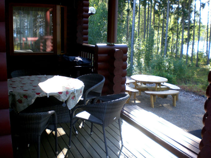 Sitzen oder grillen Sie gemütlich auf der Terrasse oder auf der Sitzgruppe davor (Elektrogrill auf der Terrasse).