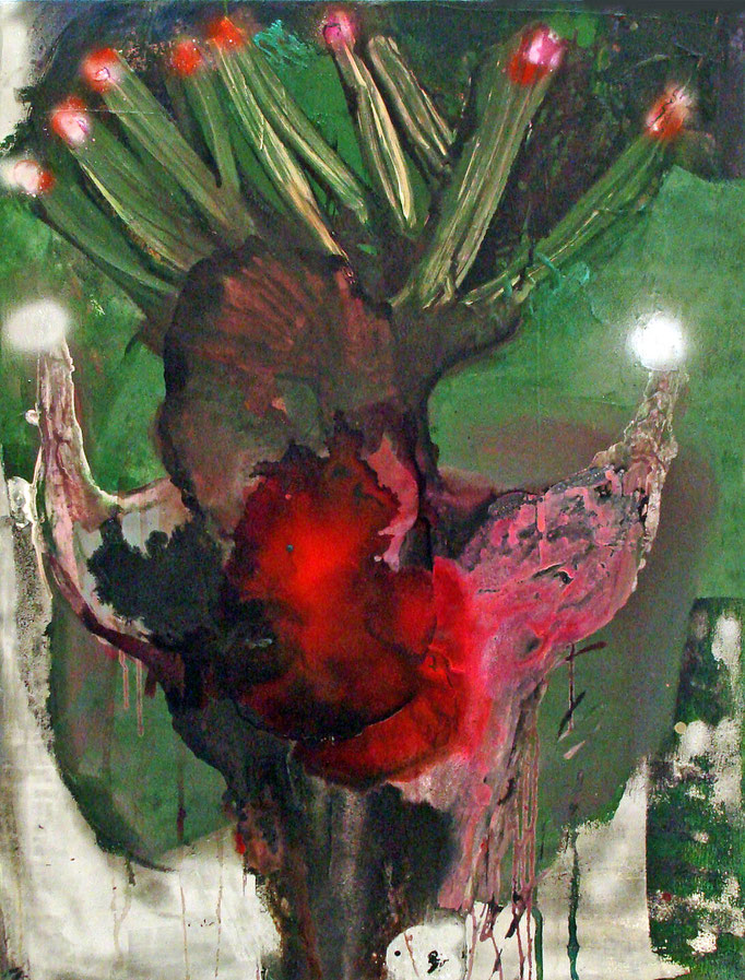 Festive (Bull Series), 2012, ink/acrylic/enamel on canvas, 105 x 80 cm, € 990.-