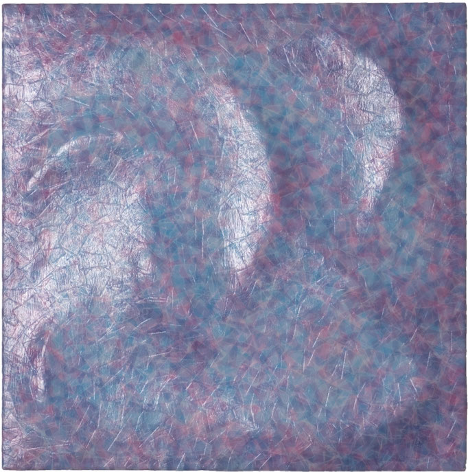 セロハン画™ 「テープレイヤー ワークス.29」 / 2022年制作 / 特注カラーセロテープ（SEHATAモデル） / 30×30×3.5㎝