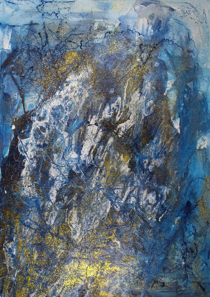 Blues 70cm x 100cm Mixed Media auf Leinwand
