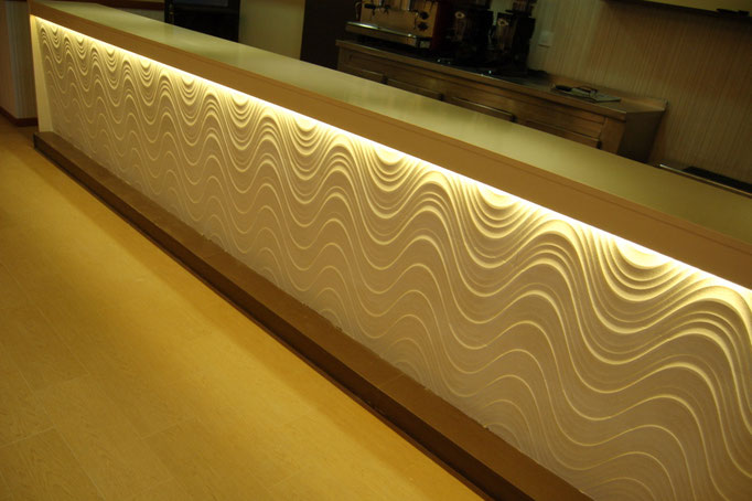 barras de bar  BARRA DE SILESTONE Y CERÁMICA