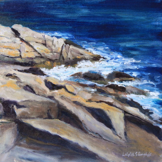 Atlantic Path@ Phillips Ave Footpath, 12x12" Oil on canvas board