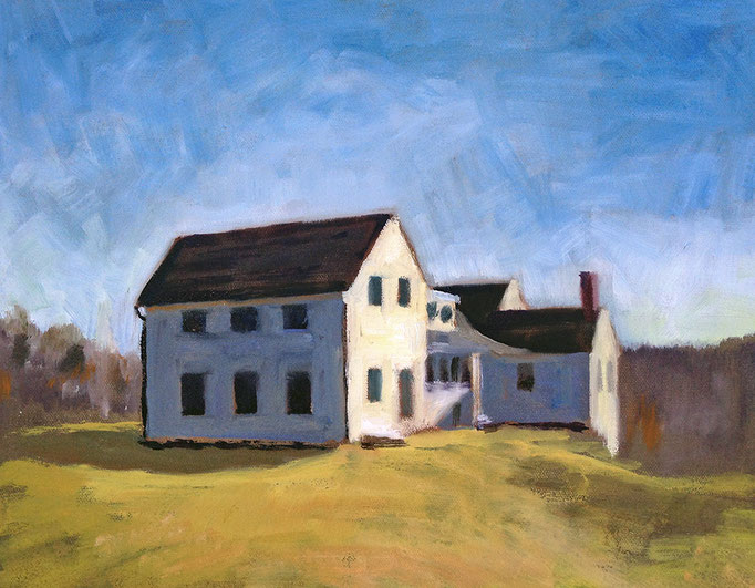 Cox Res. Farm House, plein air, Oil on canvas, 11 x 14 in.
