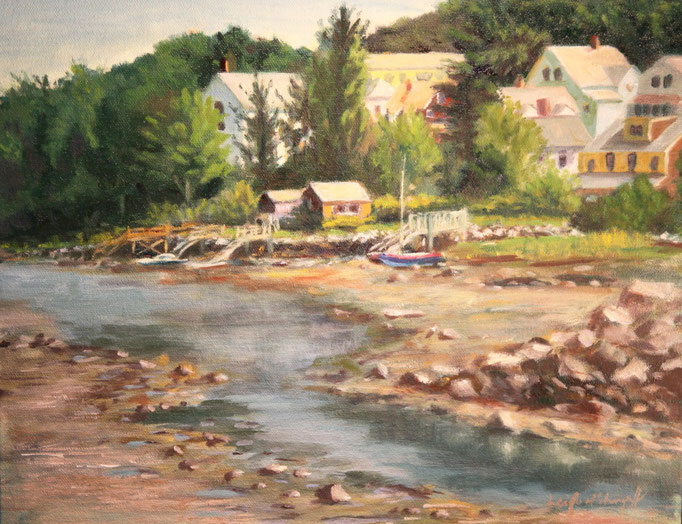 Riverdale at Low Tide, Gloucester, MA, plain air, Oil on Canvas board, 12 x 16 in., SOLD