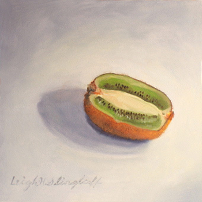 Kiwi, Oil on Panel, 6x6" SOLD