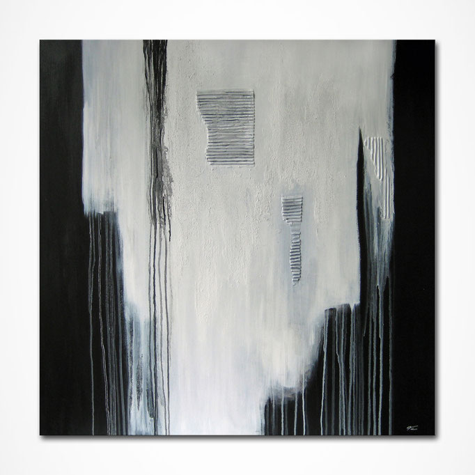 "Black White Abstract" 100 x 100 cm - sold/verkauft