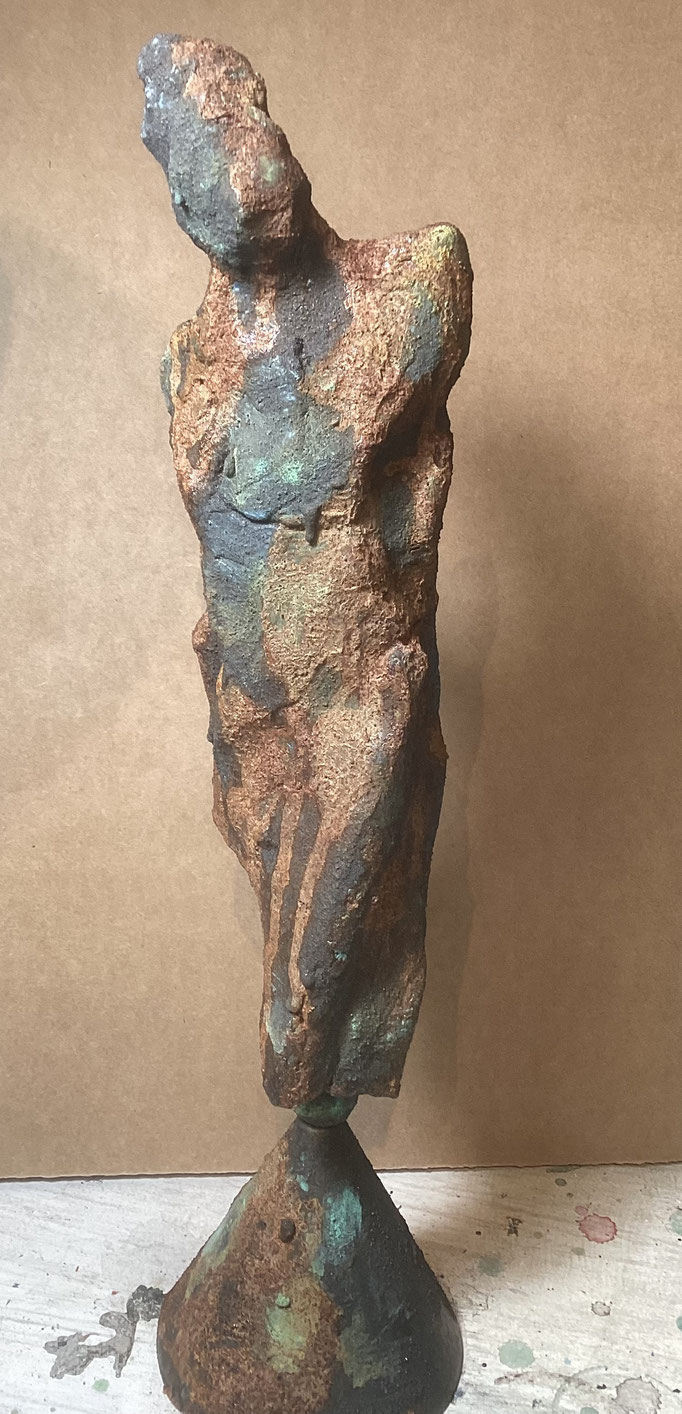 Zeitspuren II/ Ton gebrannt mit Rostpatina (verkauft)