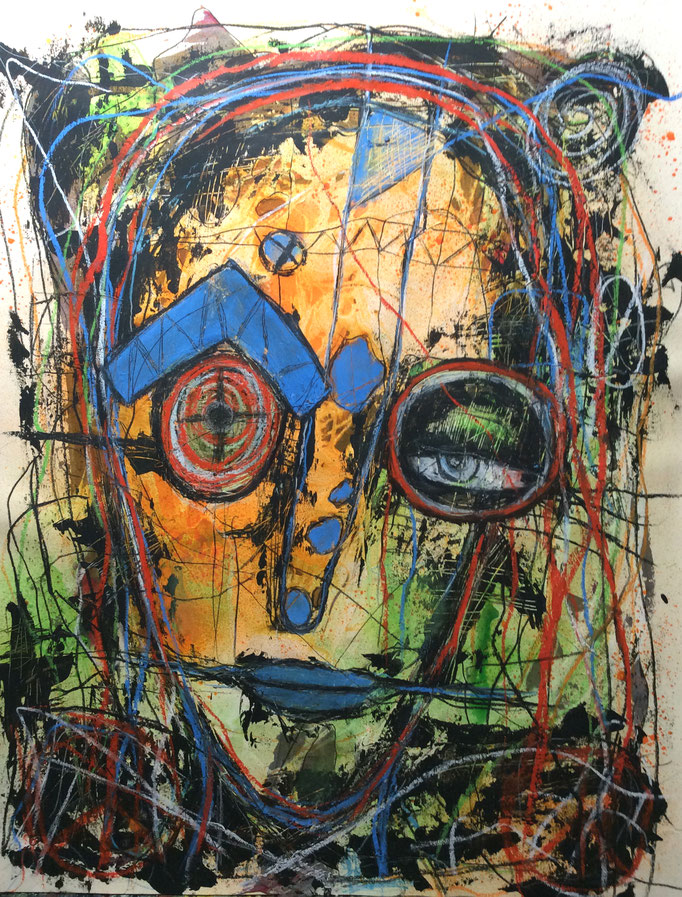Purposeful/ 50 x 70 cm/Mischtechnik auf Papier
