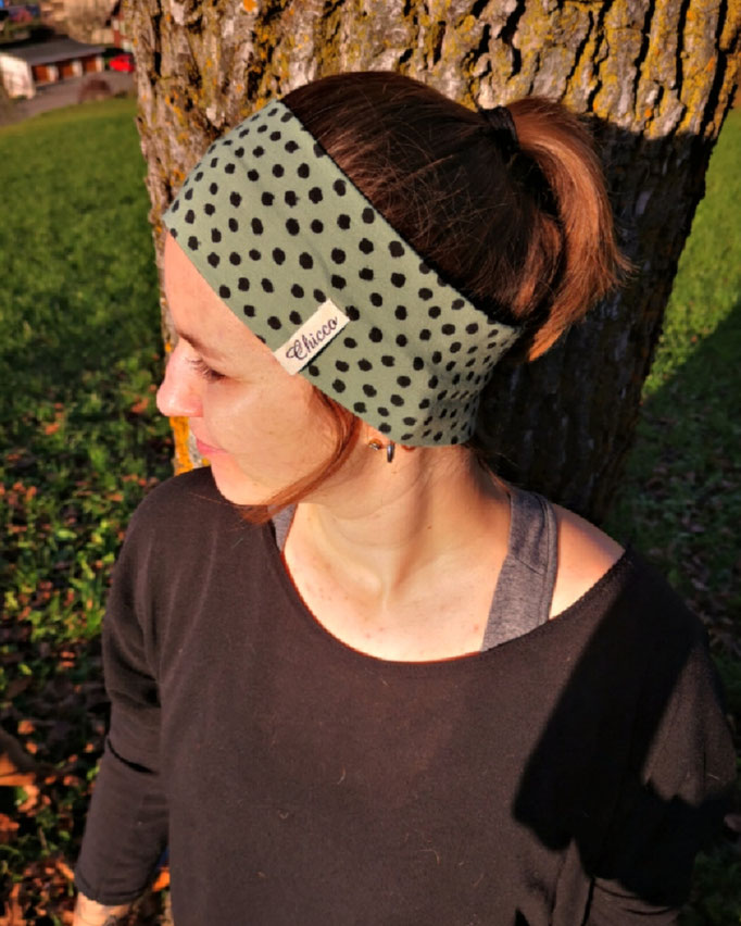 Stirnband in Farbe mint gepunktet