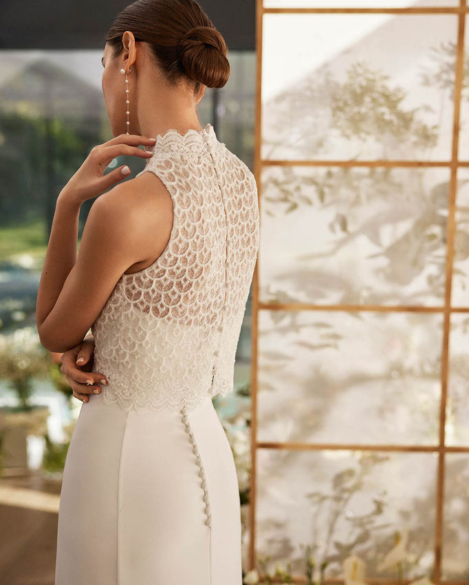 Elegantes preisreduziertes Couture Brautkleid Malibu von Rosa Clará Couture