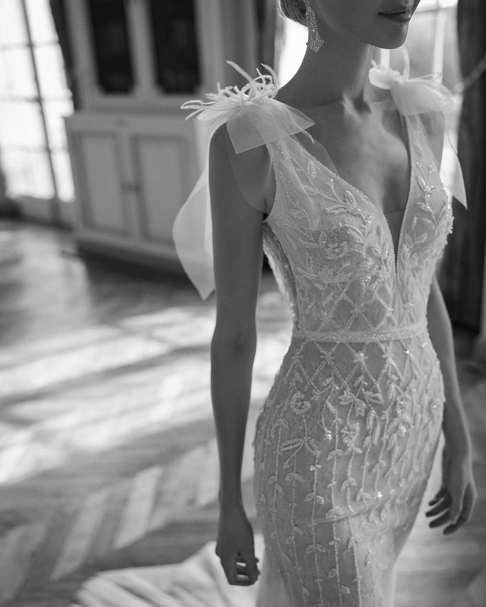 Günstiges Rosa Clara Gatsby Brautkleid Kaison für 1200 Euro