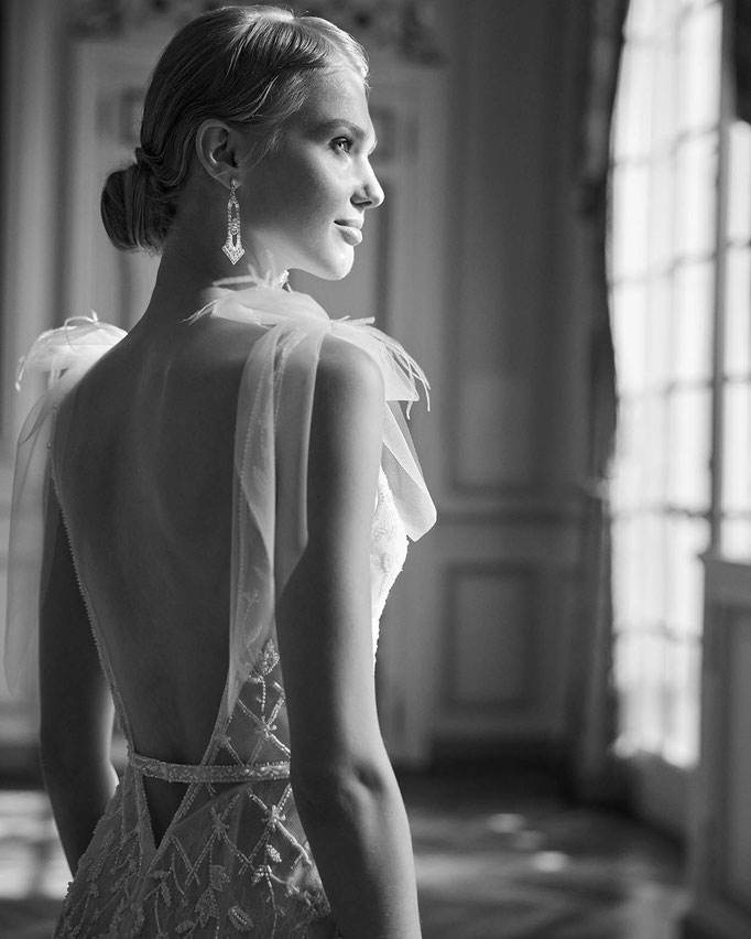 Günstiges Rosa Clara Gatsby Brautkleid Kaison für 1200 Euro