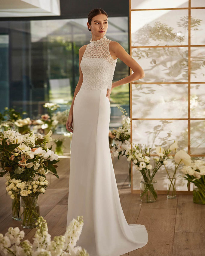 Elegantes preisreduziertes Couture Brautkleid Malibu von Rosa Clará Couture