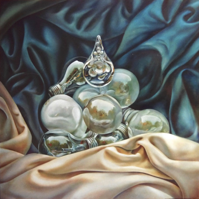 UNA GOTA DE INSPIRACIÓN. Óleo sobre tela. 150 x 150 cm. Jorge Luna