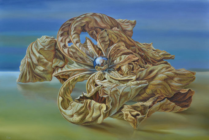 NAVEGANDO EL SUEÑO.  Óleo sobre tela, 100 x 150 cm. Jorge Luna