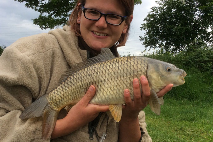 Sarah's 2nd ever carp, a lovely common