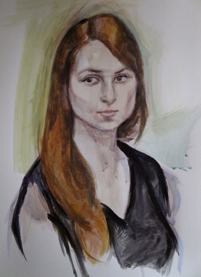 Axèle, acrylique sur bristol, 65/50 cm, 2012