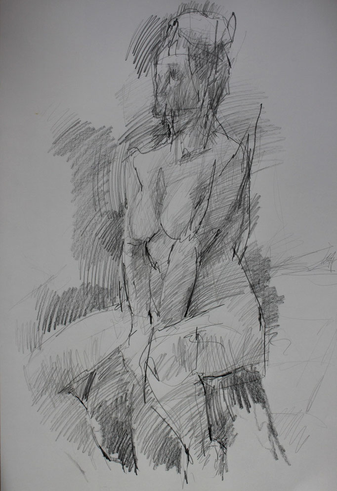 nu, graphite sur papier, 65/50 cm, 2012