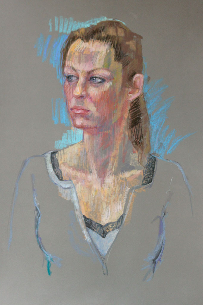 Laurence, pastel sur pastel-mat, 65/50 cm, 2014